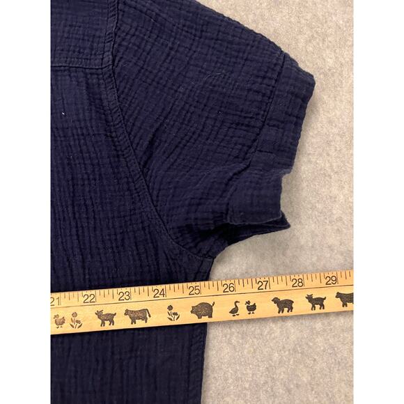 Weatherproof Vintage Tunic Short Dress Womens XL Short Sleeve Button Up Navy - Picture 11 of 11